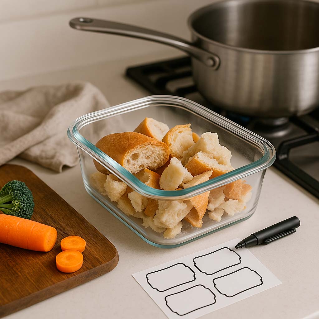 una serie de utensilios de cocina ideales para la cocina de aprovechamiento