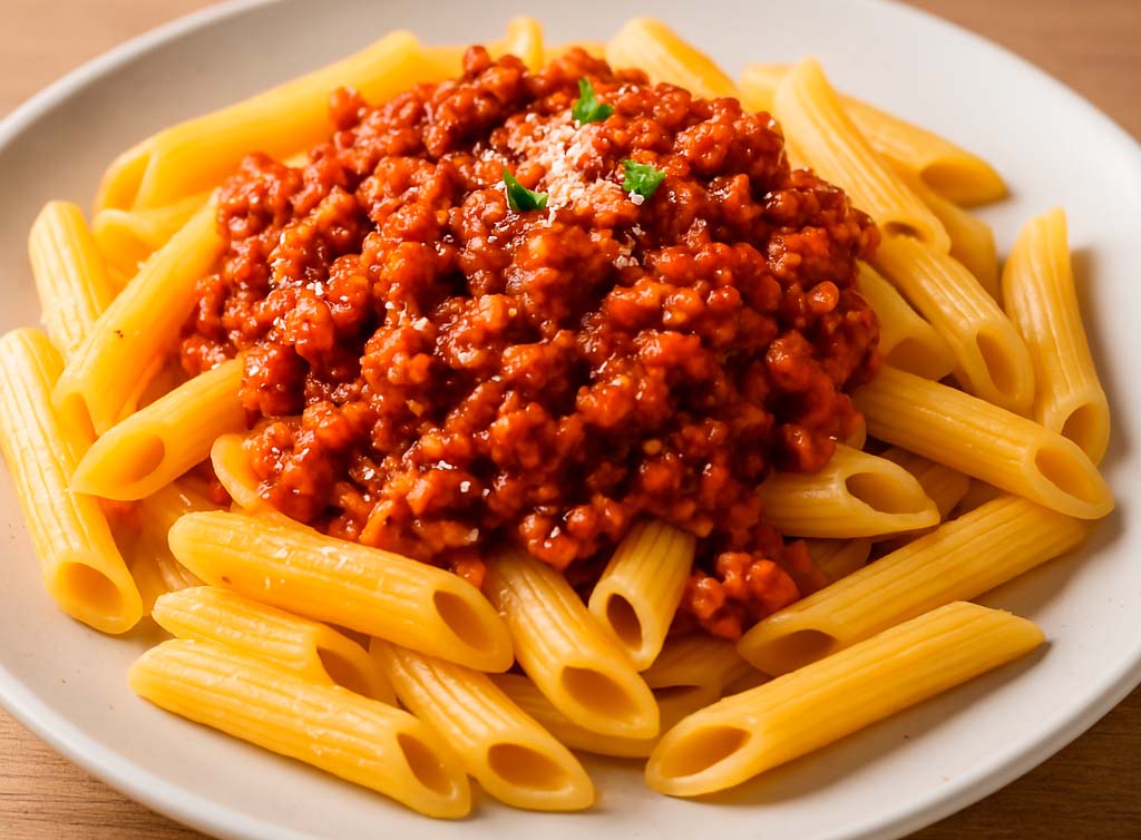 un plato de pasta con una de las variedades de salsas para pasta