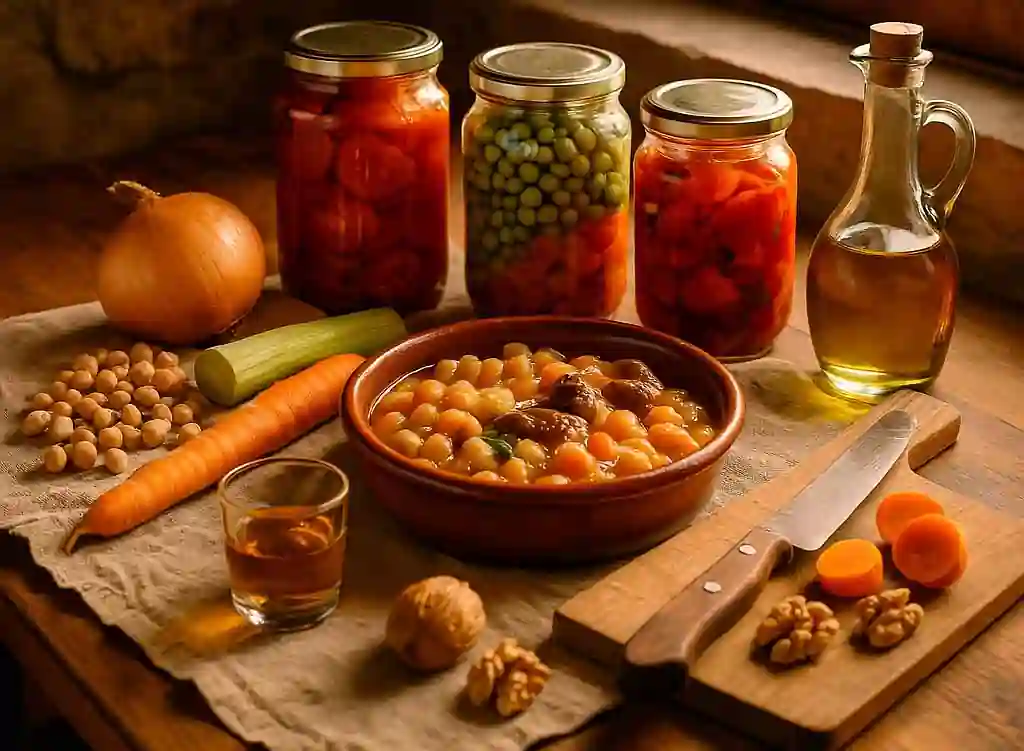 una imagen sobre la cocina con conserva