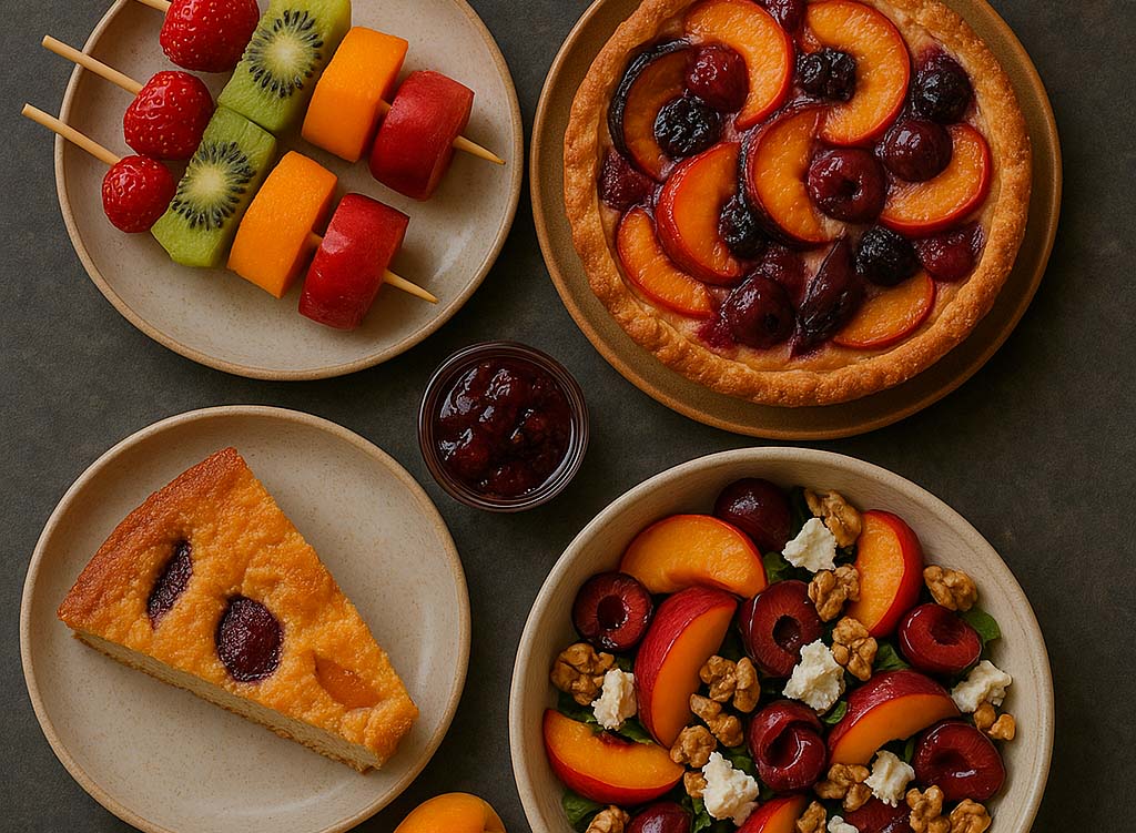 Una amplia variedad de recetas preparadas con frutas con hueso