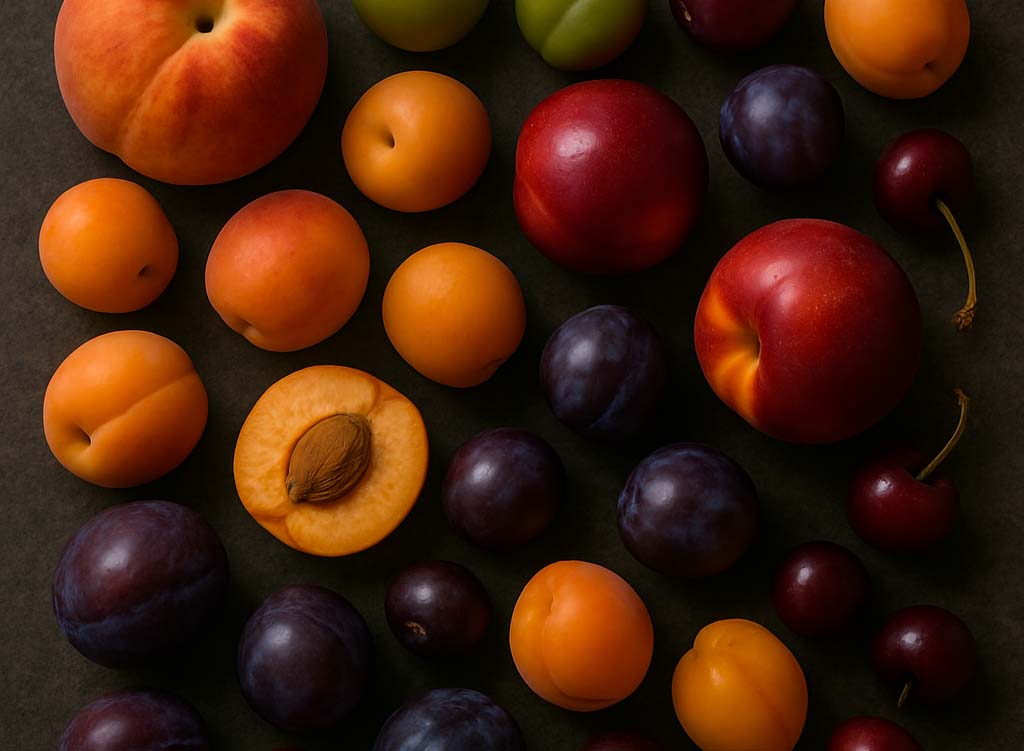 Una amplia variedad de frutos de hueso