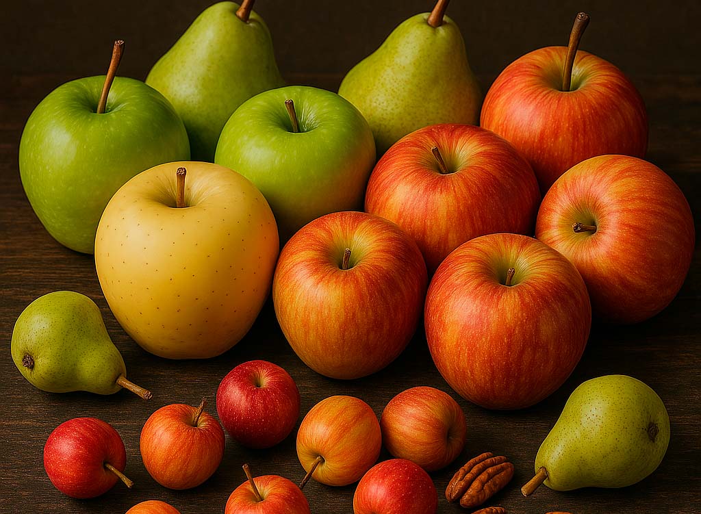 Una amplia variedad de frutas de semillas