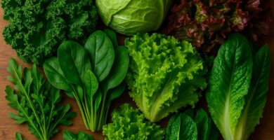 una amplia variedad de hortalizas de hoja
