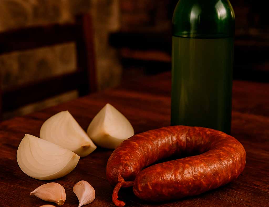 los ingredientes necesarios para la receta de chorizo a la sidra