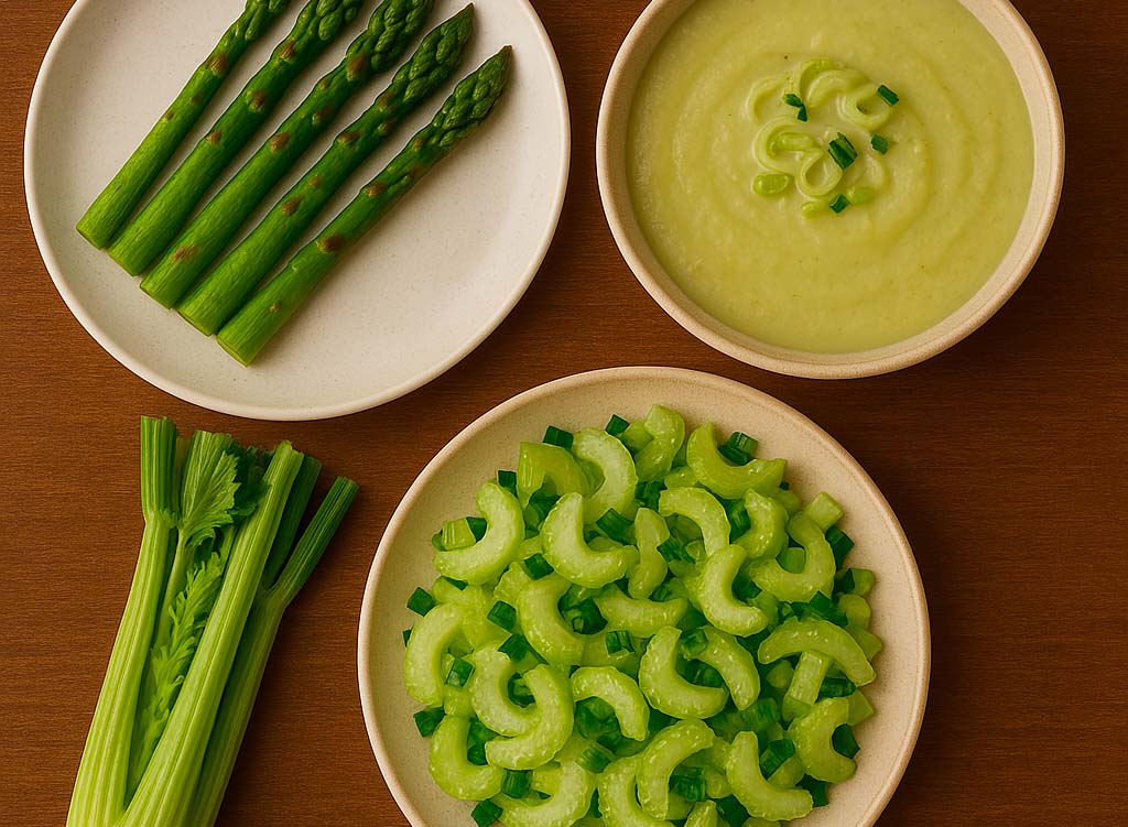 una amplia variedad de recetas con hortalizas de tallo