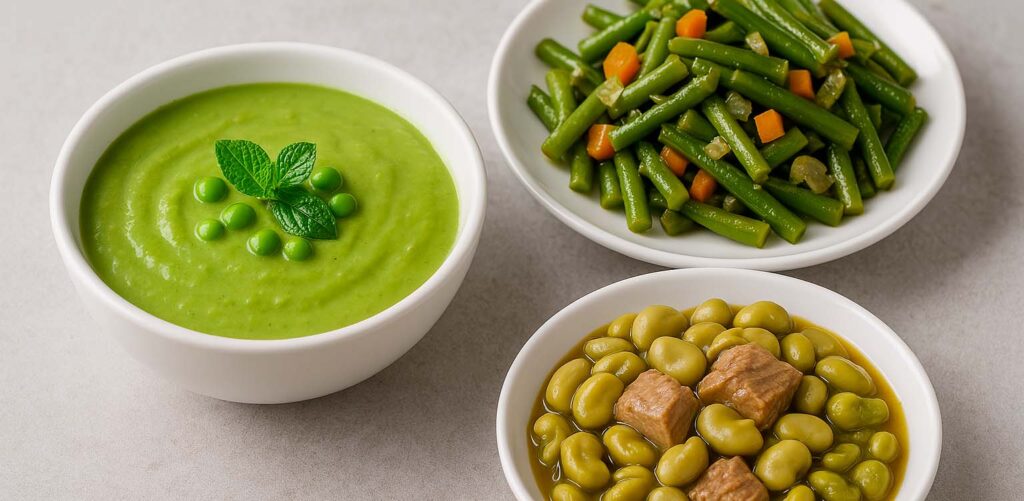 una amplia variedad de recetas con legumbres verdes