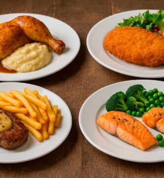 Un amplio surtido de segundos platos con carne y pescado