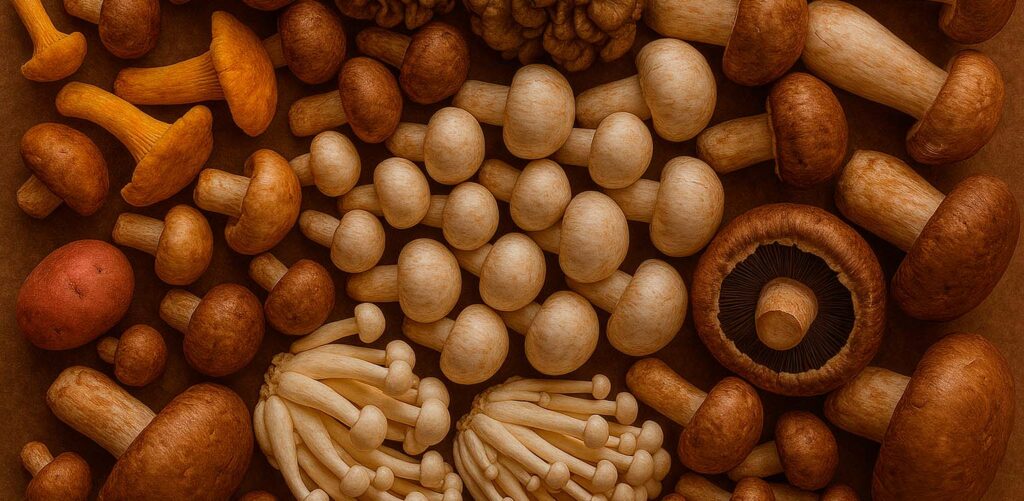 Una amplia variedad de setas que forma parte del grupo de frutas, verduras y hortalizas