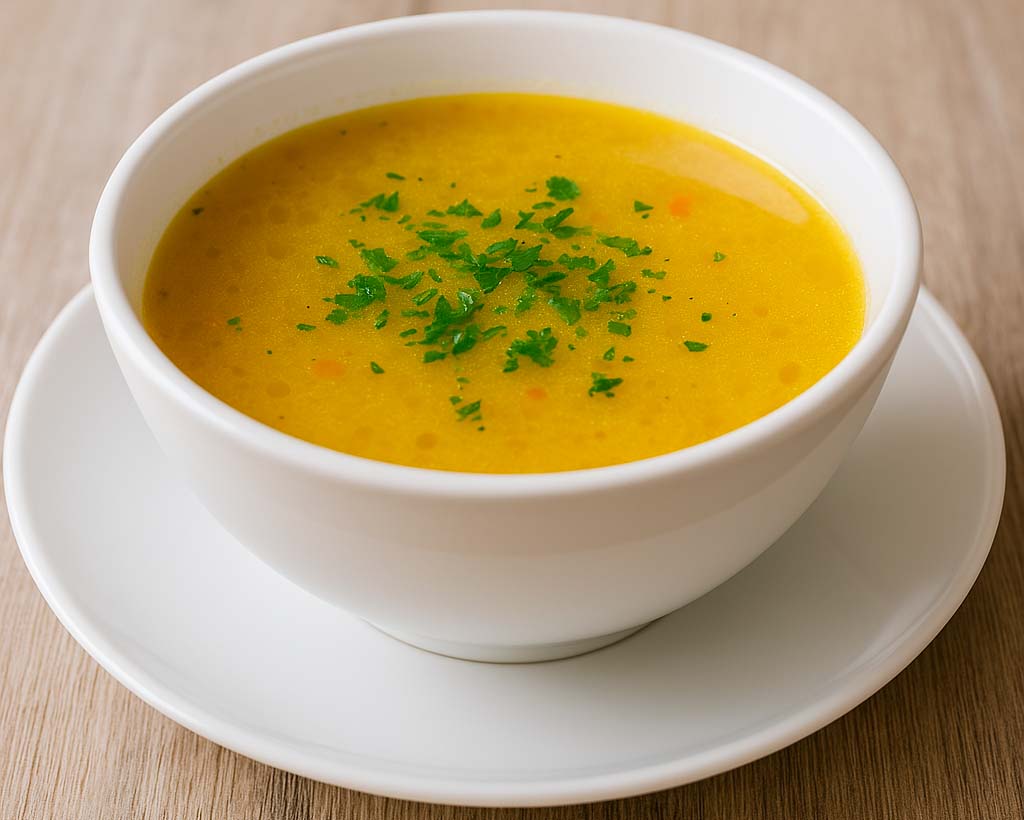 un cuenco de sopa caliente lista para comer