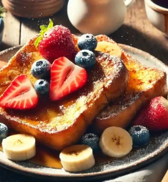 la sugerencia de presentación de las tostadas francesas como parte de un menú de brunch