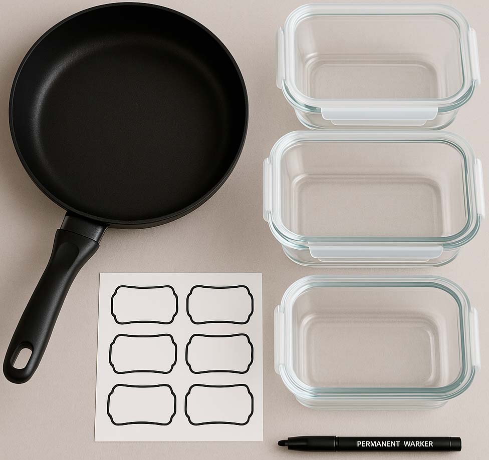 una serie de utensilios idóneos para el batch cooking