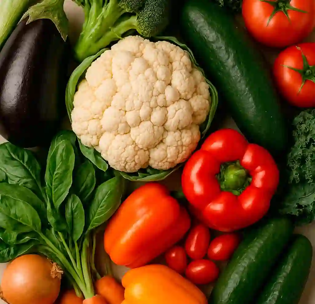 un montón de verduras frescas listas para convertirse en recetas de salsas clásicas